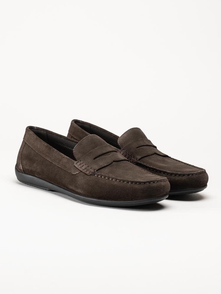 Geox - U Ascanio C - Mörkbruna loafers i skinn