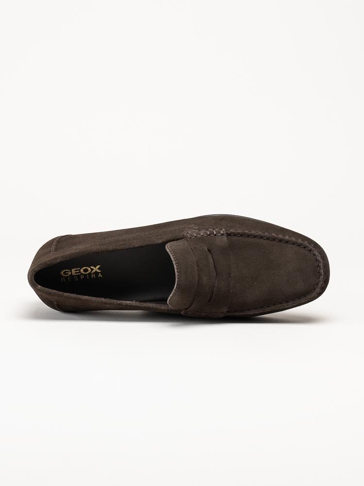 Geox - U Ascanio C - Mörkbruna loafers i skinn