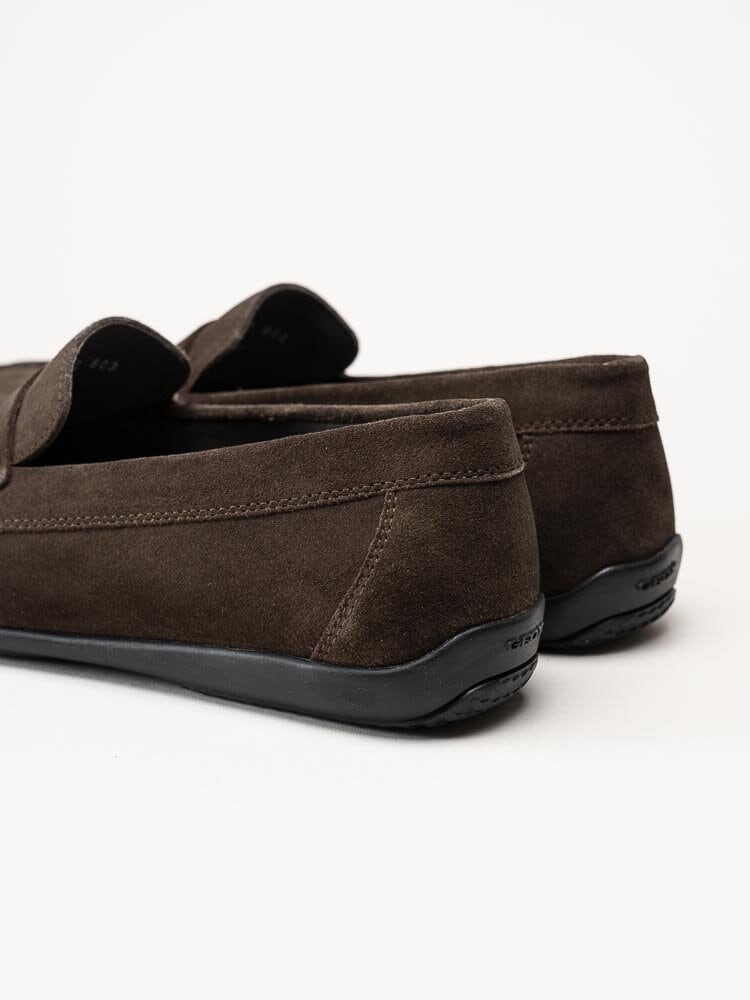 Geox - U Ascanio C - Mörkbruna loafers i skinn