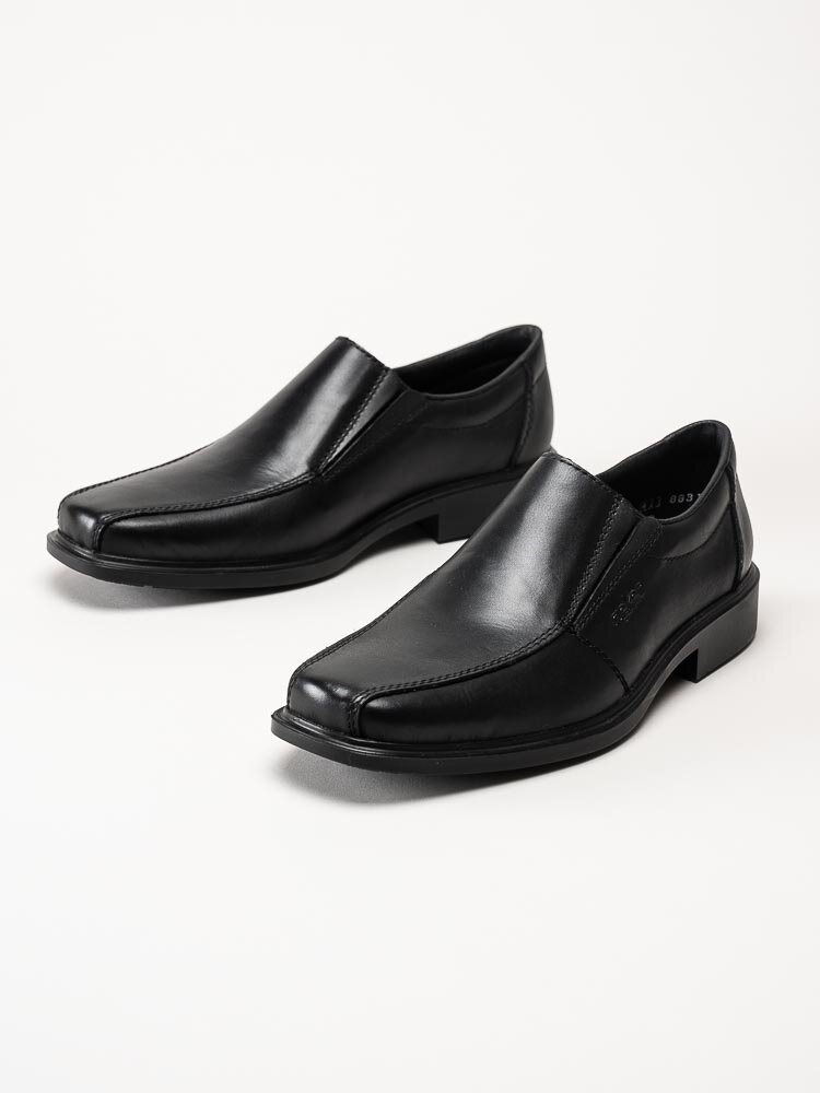 Rieker - Svarta slip on skor i skinn