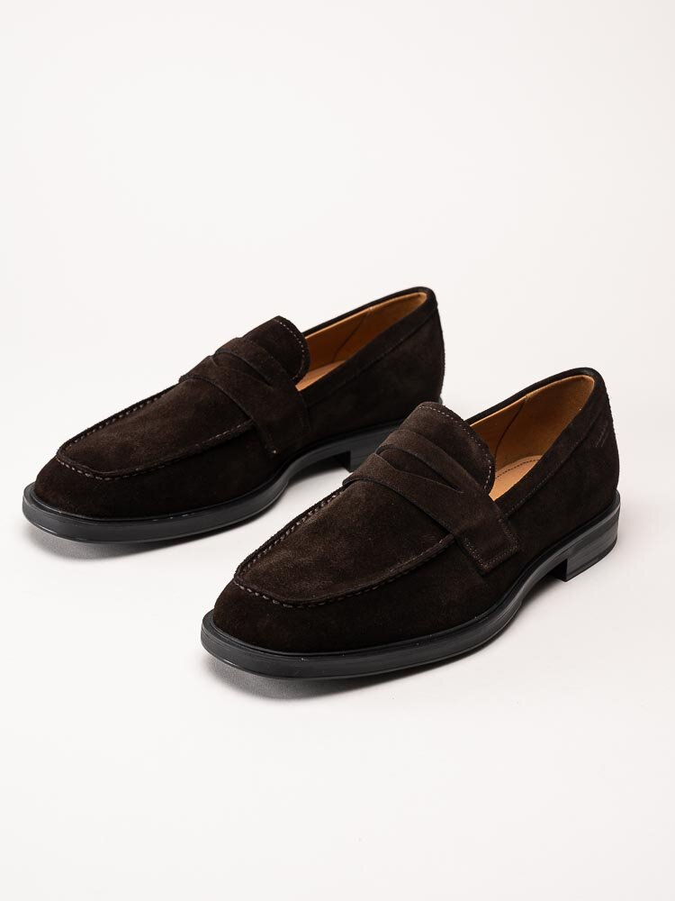 Vagabond - Andrew - Mörkbruna loafers i mocka