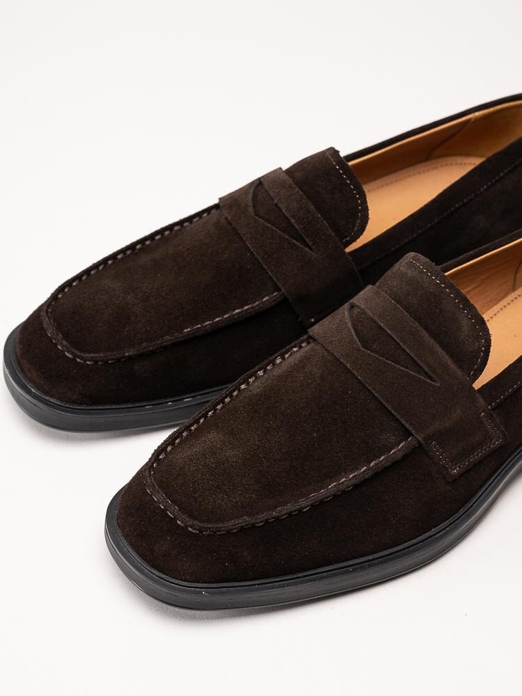 Vagabond - Andrew - Mörkbruna loafers i mocka