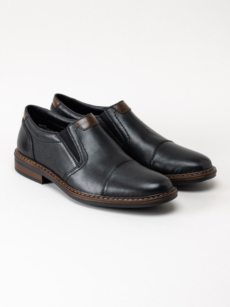 Rieker - Svarta loafers i skinn