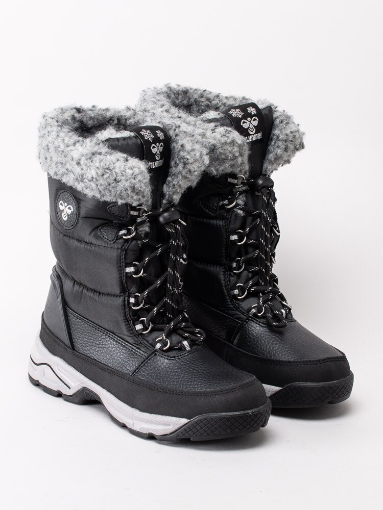 Köp Hummel Snow Boot High Jr Svarta höga vinterstövlar med tex