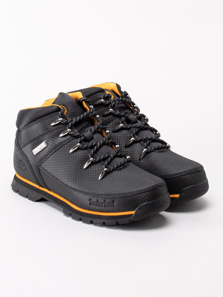 42203041 Timberland Euro Sprint Black Tectuff Svarta kängor med detaljer i orange-3