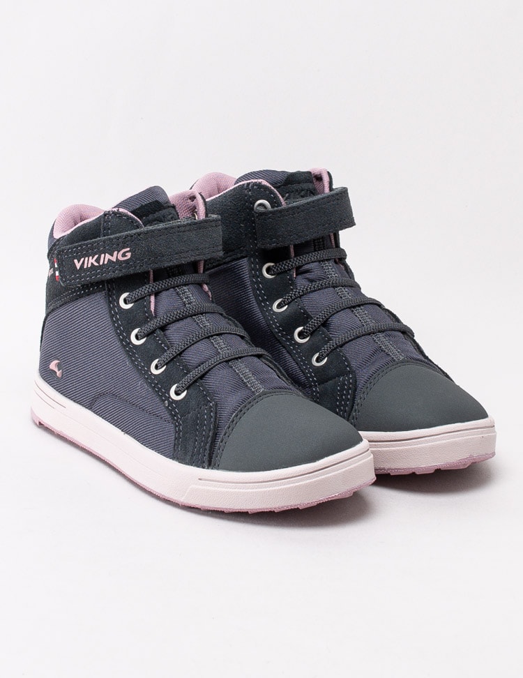 42203047 Viking Footwear Leah Mid GTX 3-50055-9194 Grå höstkängor med rosa detaljer i Gore-Tex-3