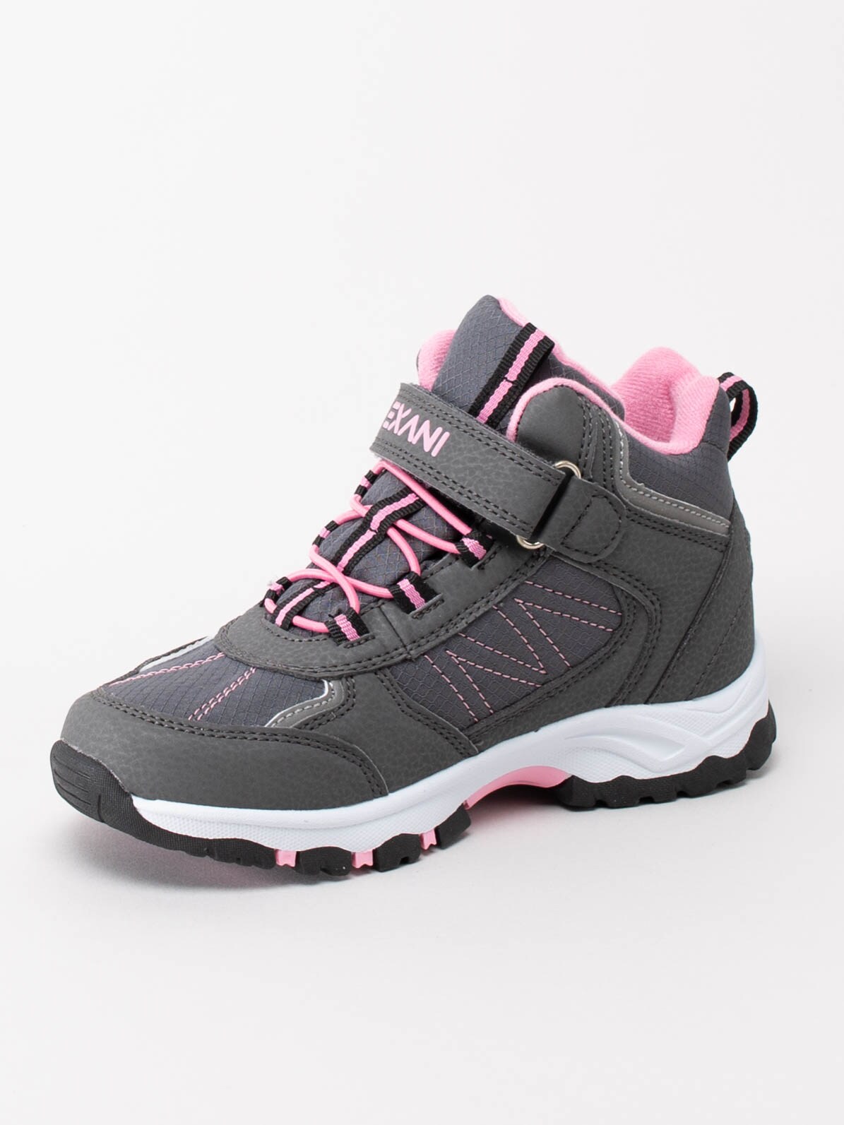 42203070 Exani Wooden Jr Grey Pink Grå sportskor med rosa detaljer-2