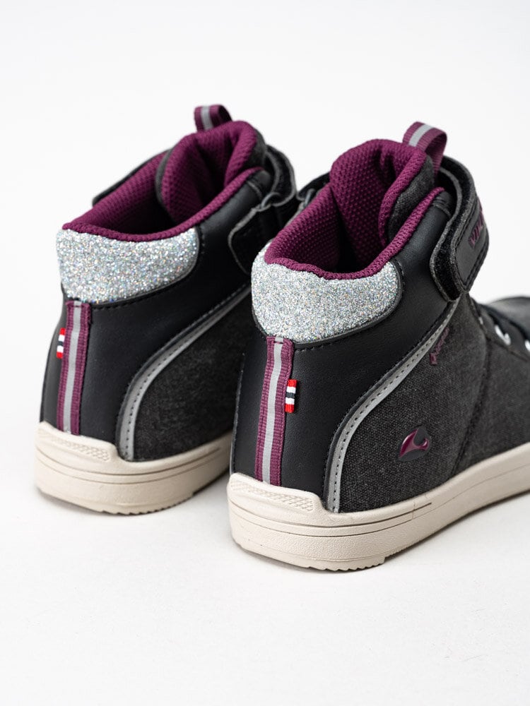 Viking Footwear - Laila Mid GTX - Grå kängor med lila detaljer