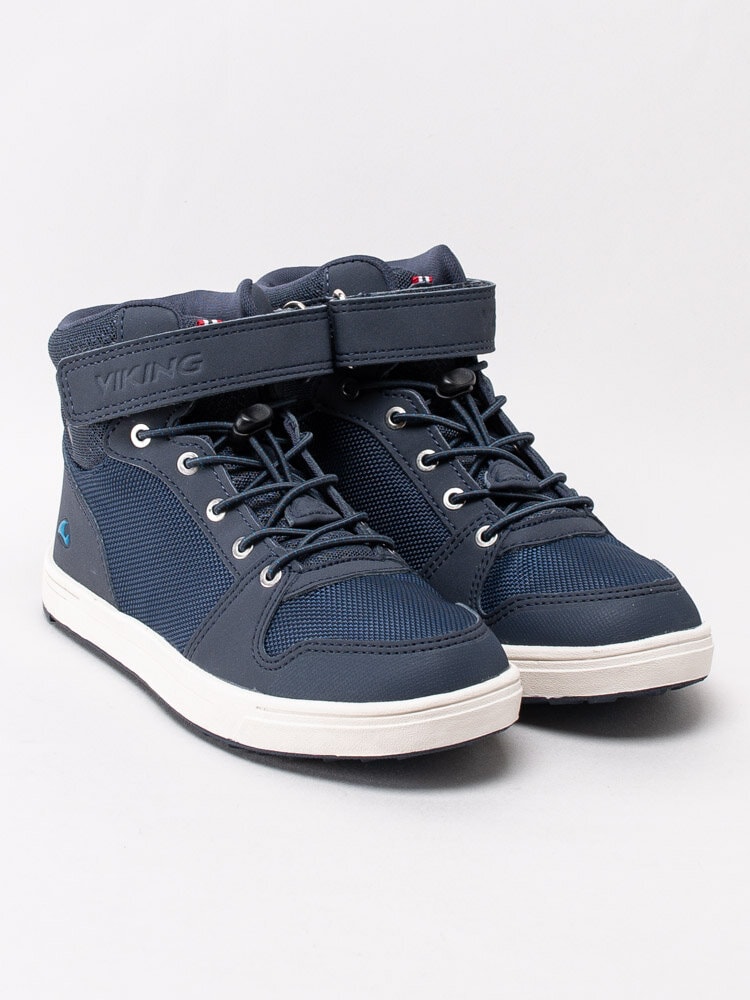 Viking Footwear - Jacob Mid GTX - Mörkblå höstkängor med vita detaljer i Gore-Tex