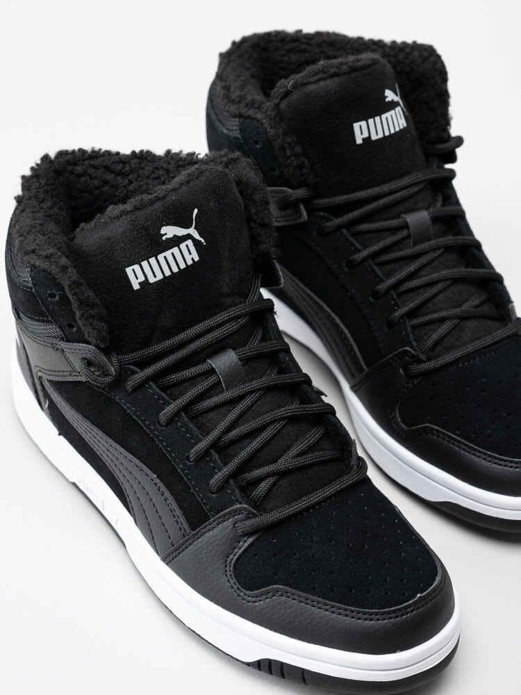 Puma - Rebound Layup Fur SD Jr - Svarta fodrade låga kängor