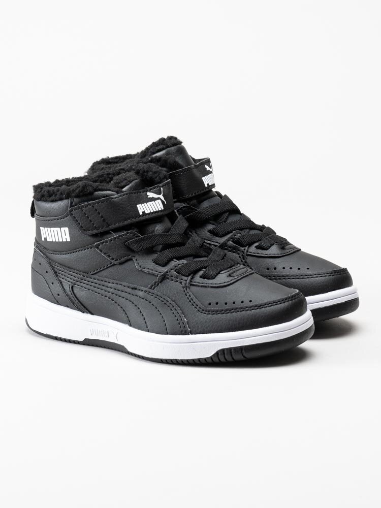 Puma - Rebound Joy Fur PS - Svarta fodrade sneakers