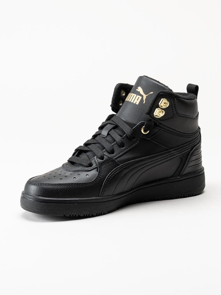 Puma - Rebound Rugged Jr - Svarta höga sneakers i skinn