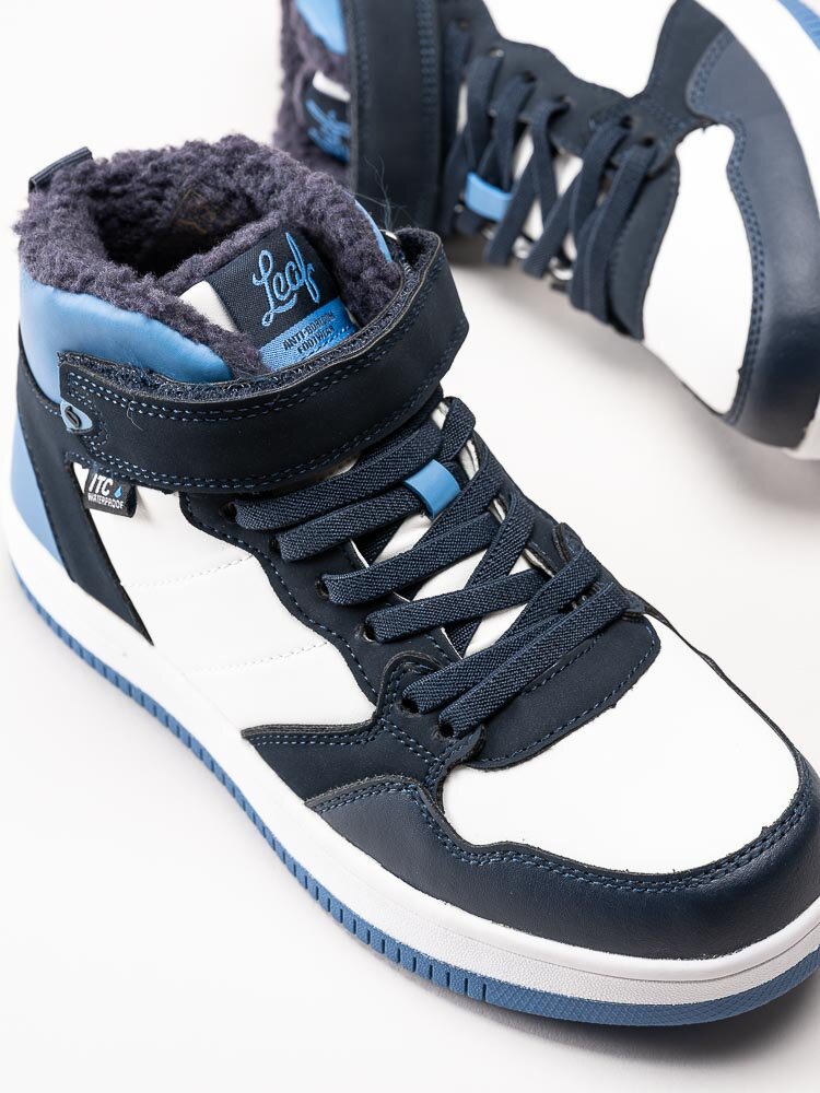 Leaf Shoes AB - Lojo - Blå varmfodrade sneakers med vita detaljer