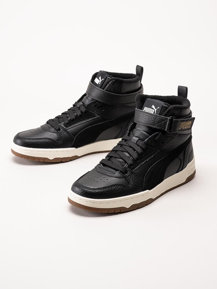 Puma - RBD Game WTR Jr - Svarta höga sneakers i skinn