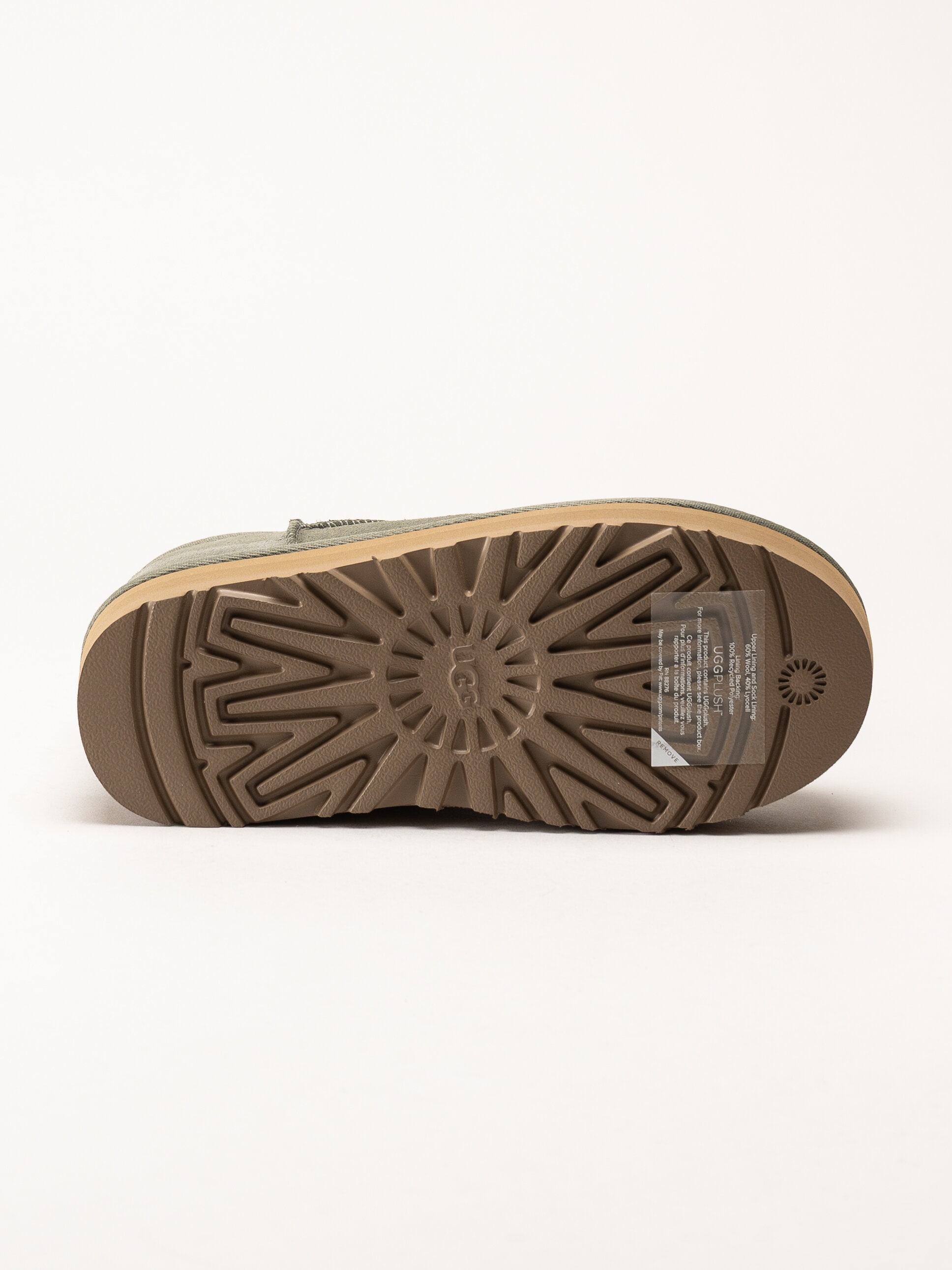 UGG - K Classic Ultra Mini - Gröna ullfodrade platåboots i mocka