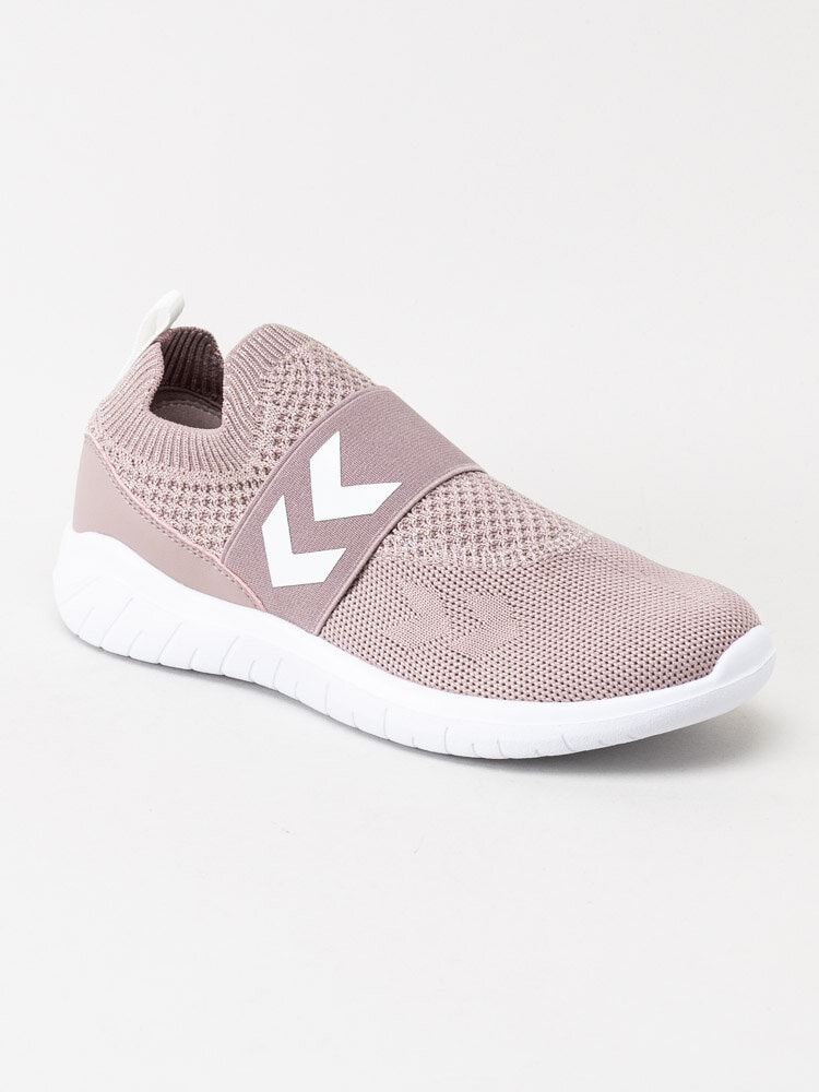 Hummel - Knit Slip-On Recycle - Ljusrosa slip on sportskor i textil