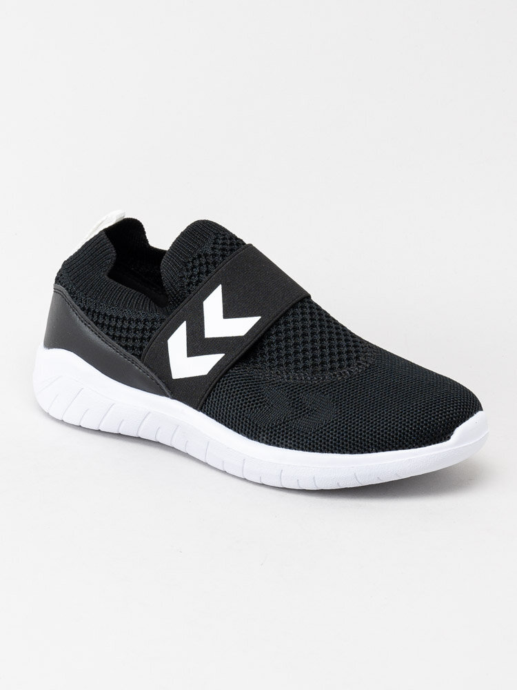 Hummel - Knit Slip-On Recycle - Svarta slip on sportskor i textil