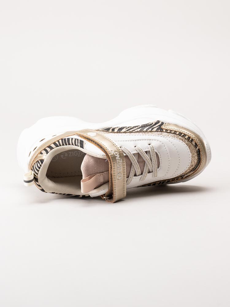 ZigZag - Fialey Kids - Vita chunky sneakers med zebramönster