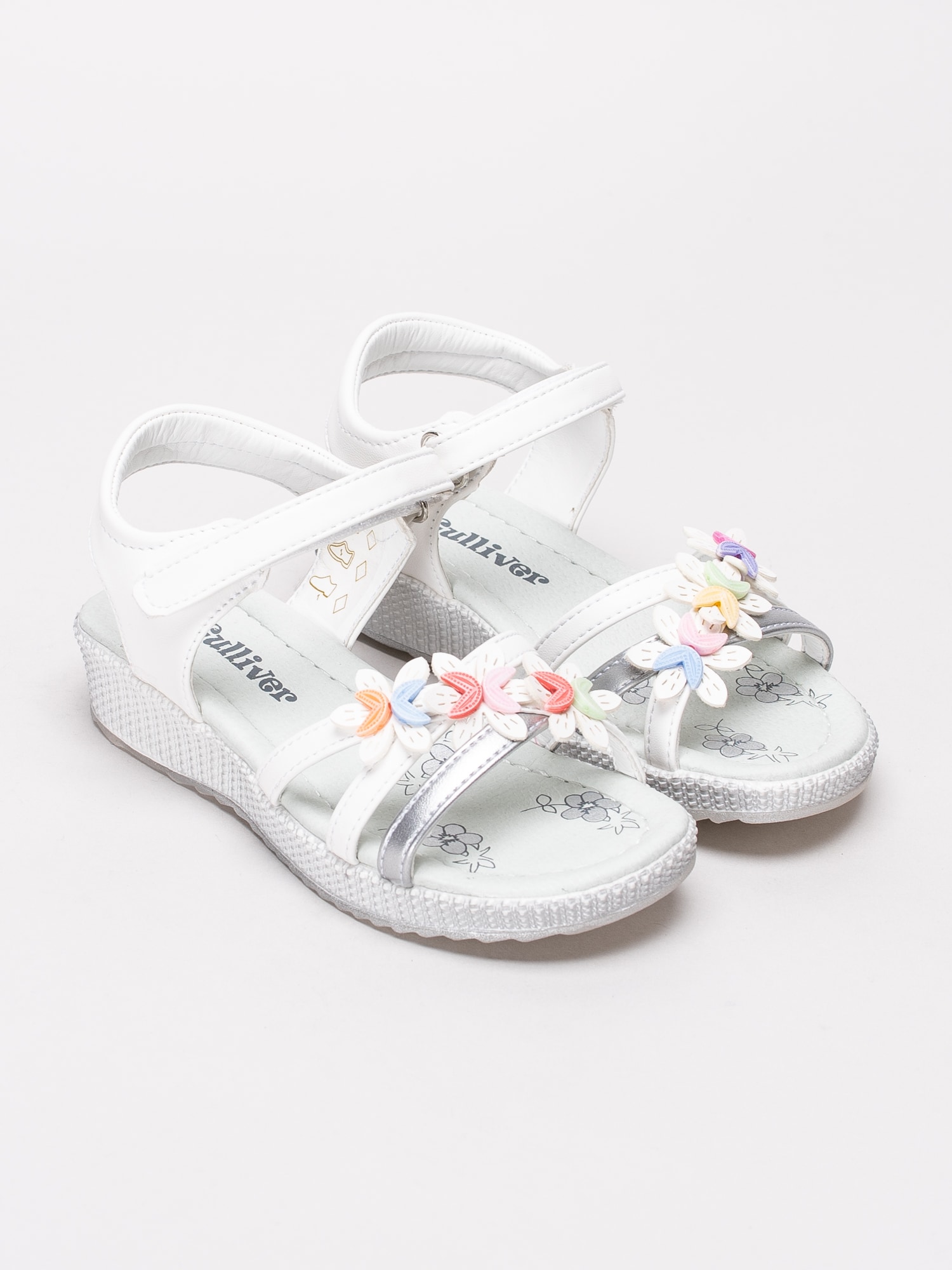 44191018 Gulliver 433-0011-02 vita sandaler med blommor-3