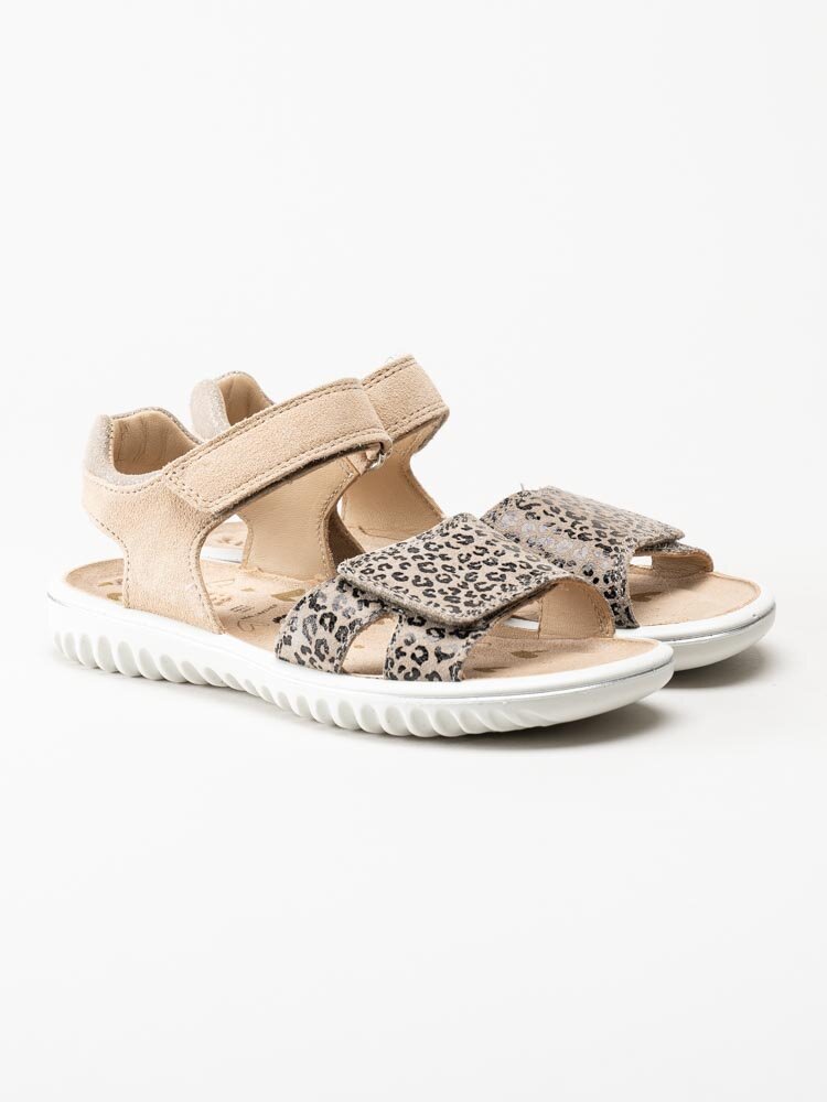 Superfit - Beige sandaler med leoprint