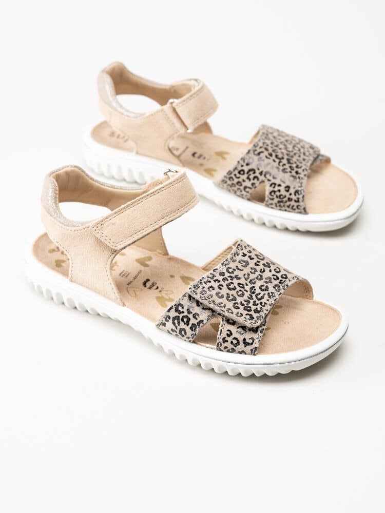 Superfit - Beige sandaler med leoprint