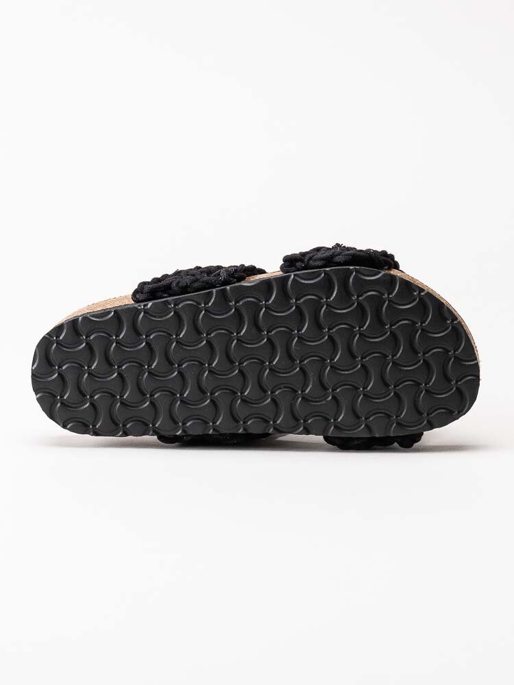 Duffy - Svarta slip in sandaler för barn i grovt virkad textil