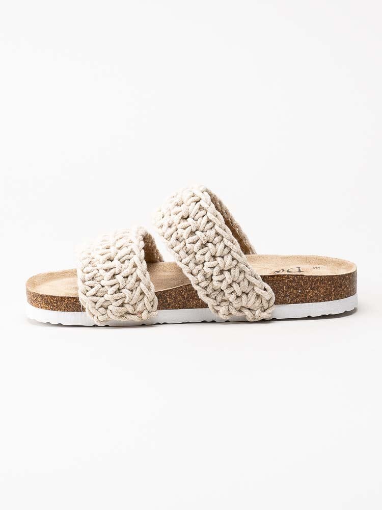 Duffy - Off white slip in sandaler för barn i grovt virkad textil