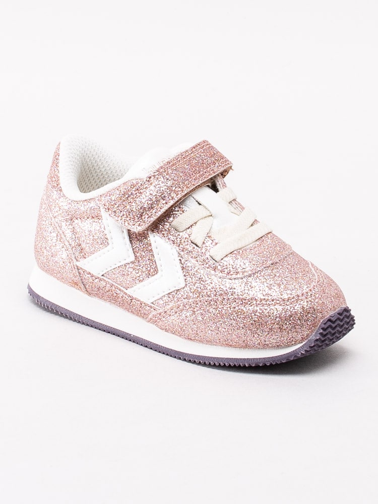 45201017 Hummel Reflex Glitter Infant 205766-5028 Rosa glittriga sportiga sneakers i små storlekar-1