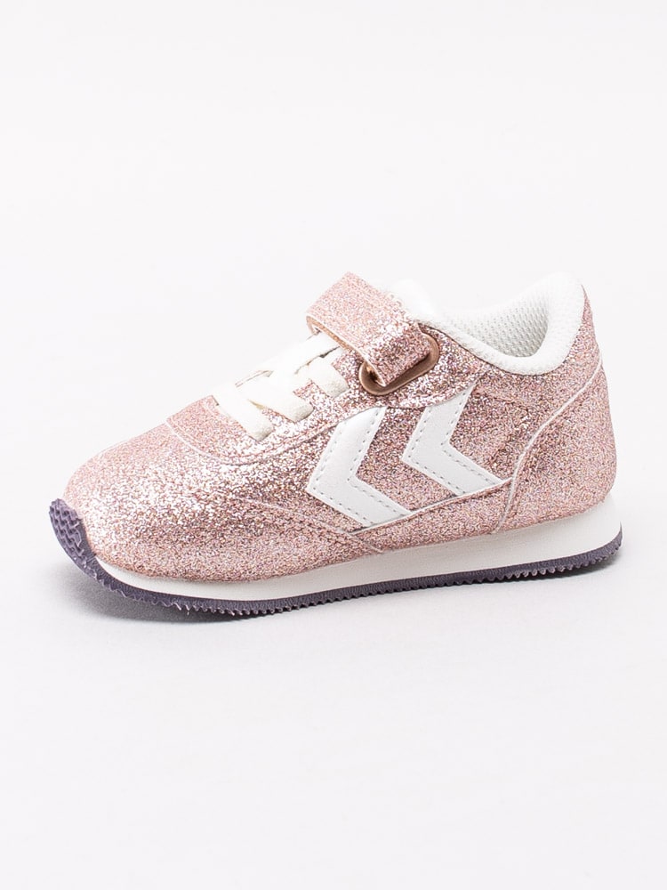 45201017 Hummel Reflex Glitter Infant 205766-5028 Rosa glittriga sportiga sneakers i små storlekar-2