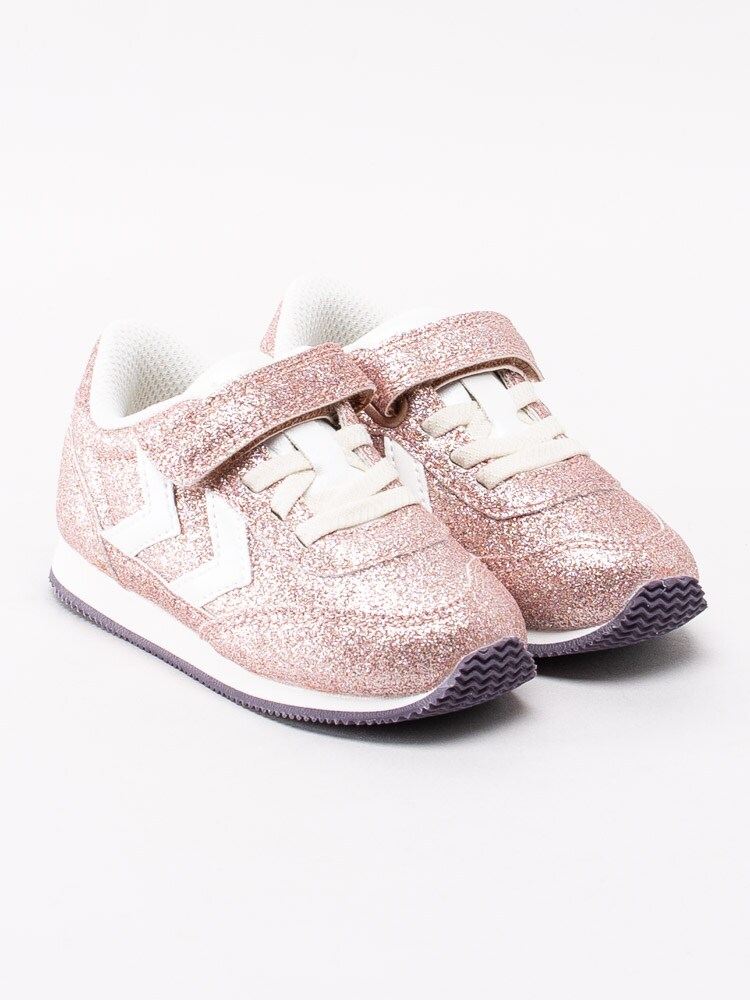 45201017 Hummel Reflex Glitter Infant 205766-5028 Rosa glittriga sportiga sneakers i små storlekar-3