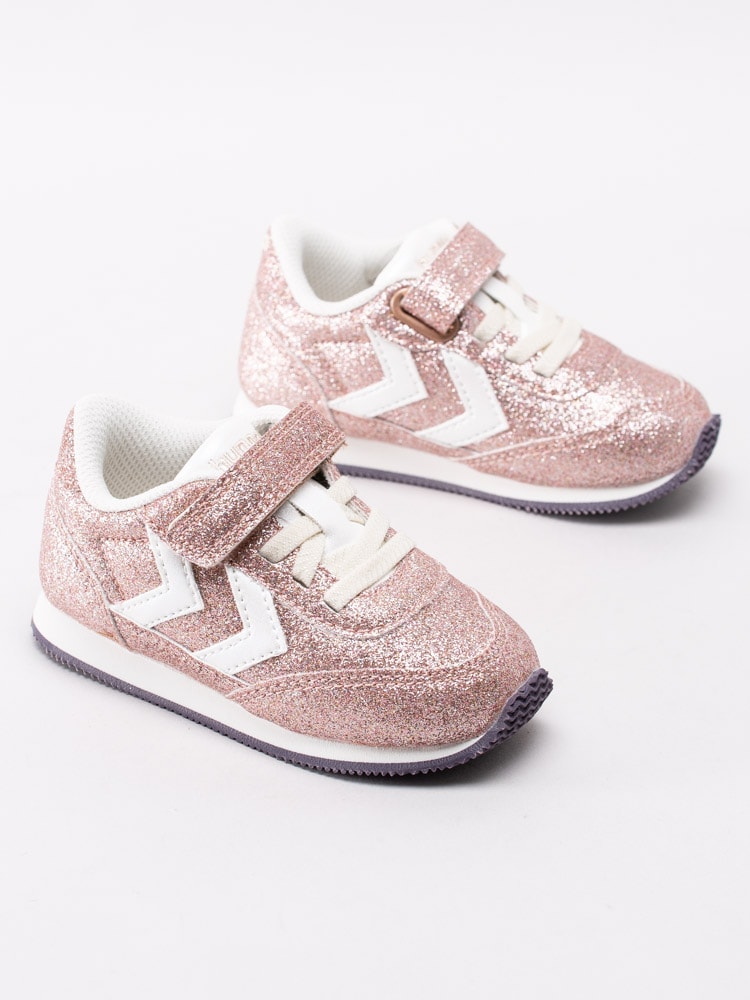 45201017 Hummel Reflex Glitter Infant 205766-5028 Rosa glittriga sportiga sneakers i små storlekar-6