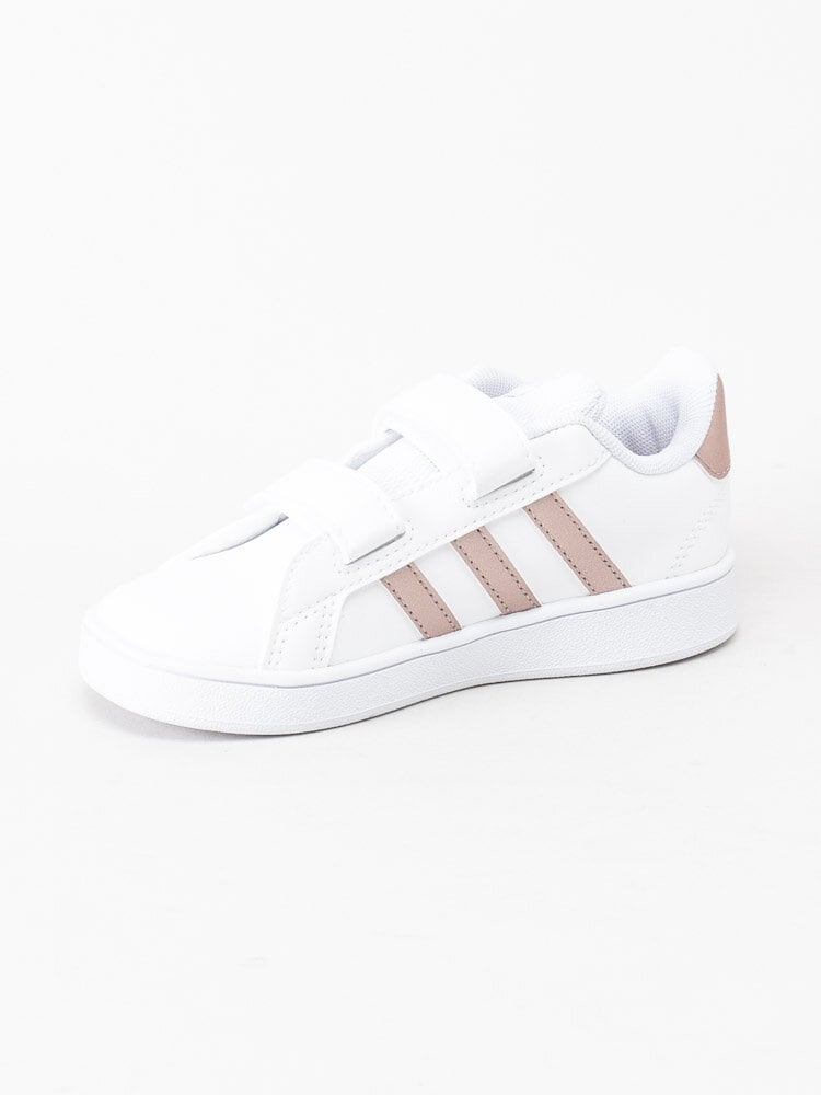 Adidas - Grand Court infant - Vita sneakers med rosa stripes