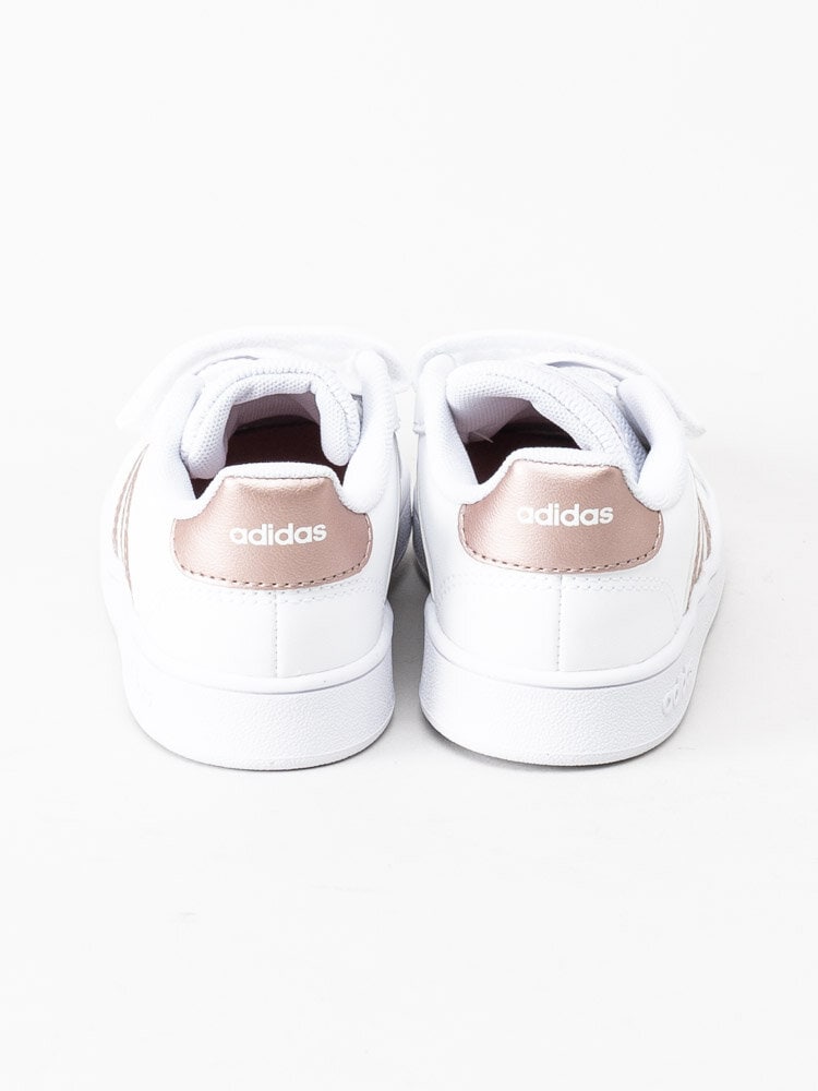 Adidas - Grand Court infant - Vita sneakers med rosa stripes