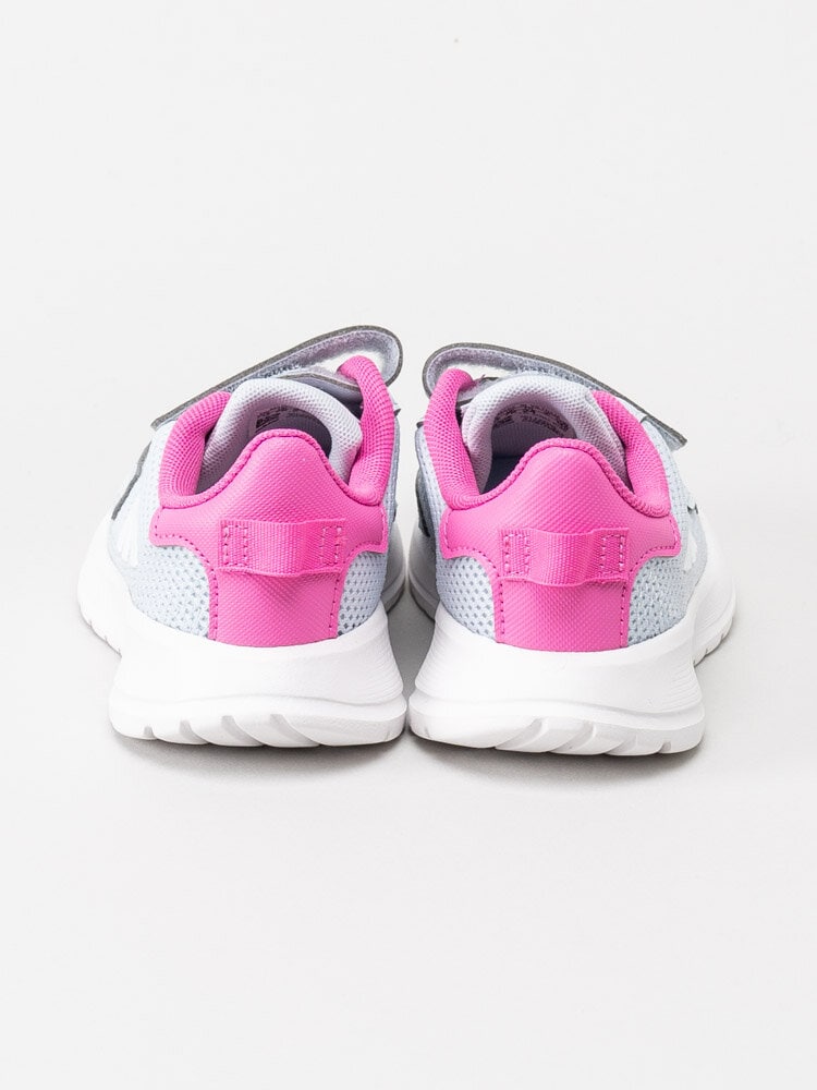 Adidas - Tensaur Run I - Ljusblå sportskor i textil med rosa och vita detaljer