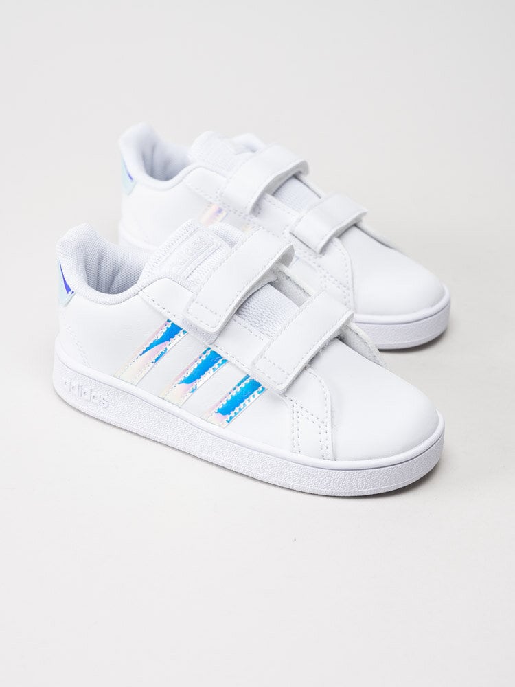 Adidas - Grand Court I - Vita sneakers med skimrande stripes