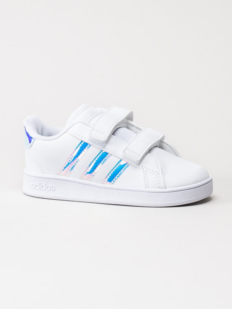Adidas - Grand Court I - Vita sneakers med skimrande stripes