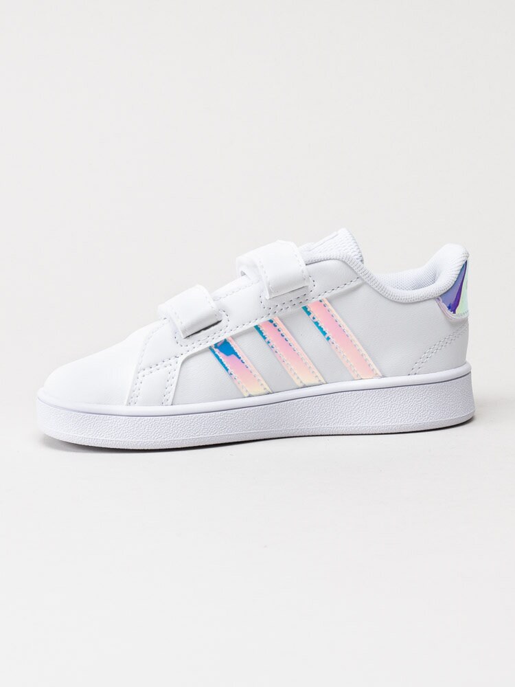 Adidas - Grand Court I - Vita sneakers med skimrande stripes