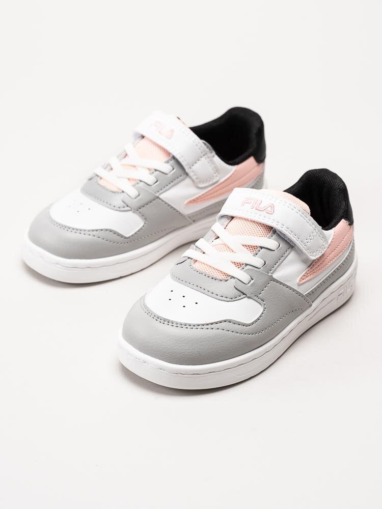 FILA - Fxventuno velcro Tdl - Vita sneakers med rosa och grå detaljer