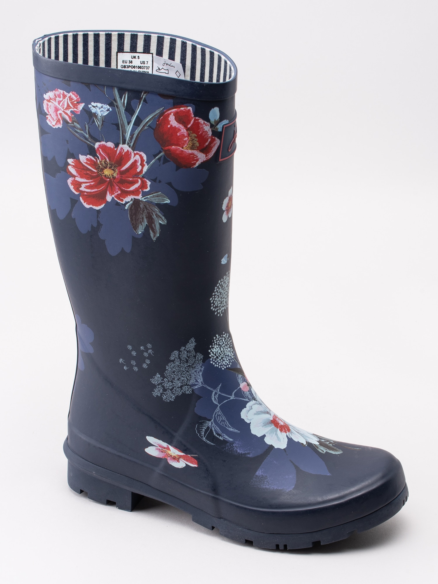 50191010 Joules Roll Up Wellies 201037-NAVFLRL mörkblå höga gummistövlar med blommor-1