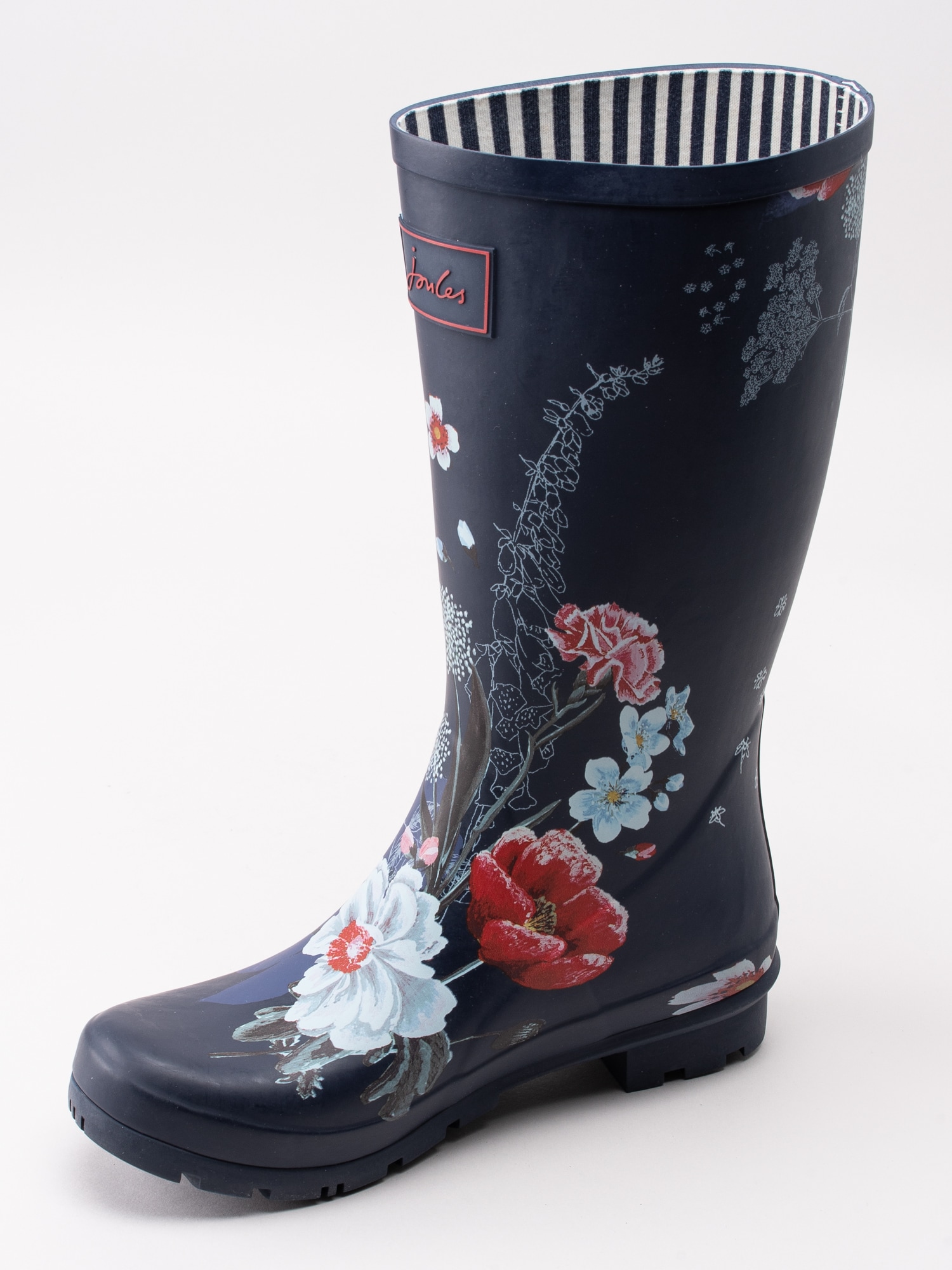 50191010 Joules Roll Up Wellies 201037-NAVFLRL mörkblå höga gummistövlar med blommor-2