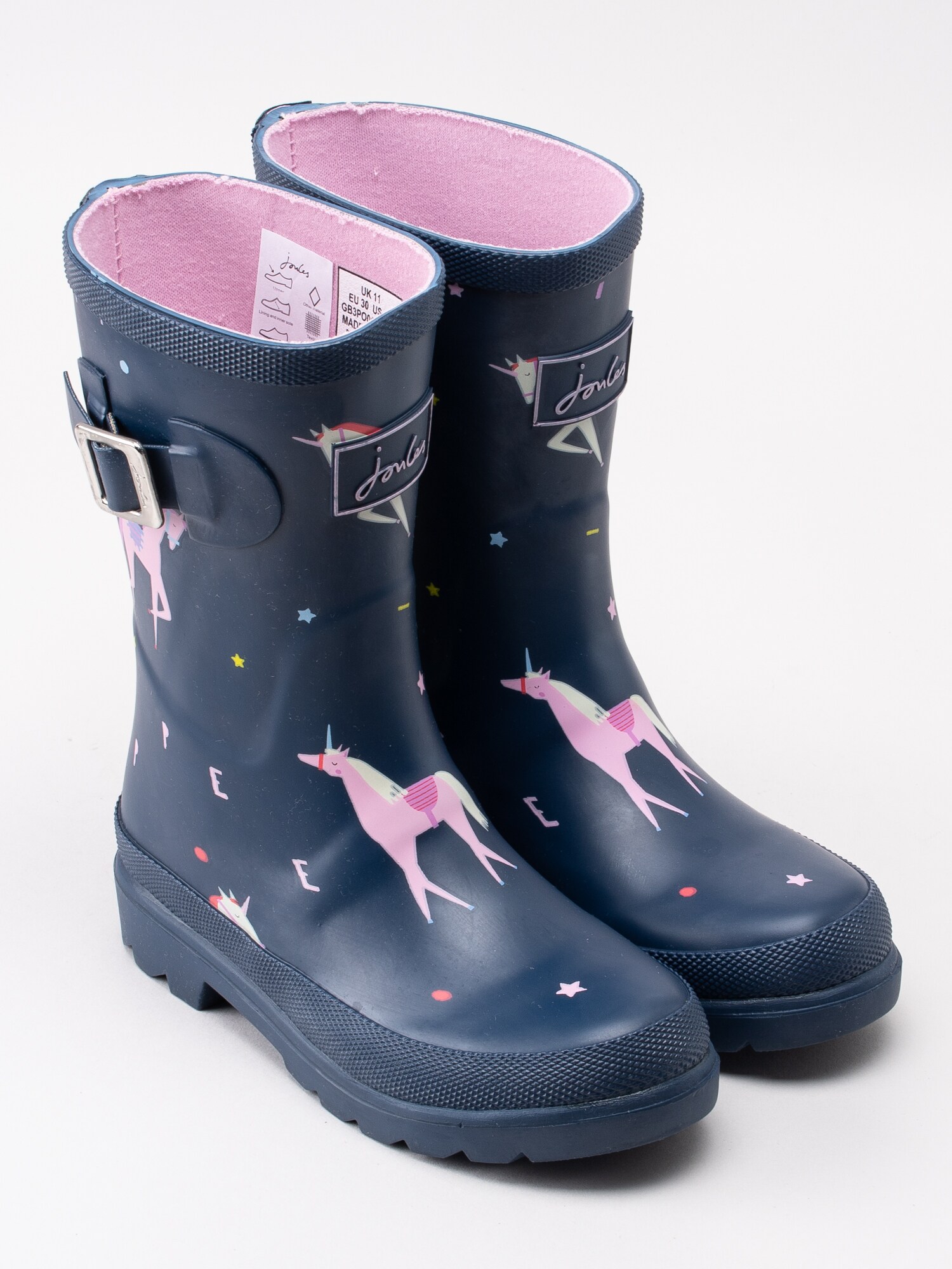 50191017 Joules Jnr Welly Print 201123-BLUEUNICR mörkblå barn gummistövlar med enhörningar-3