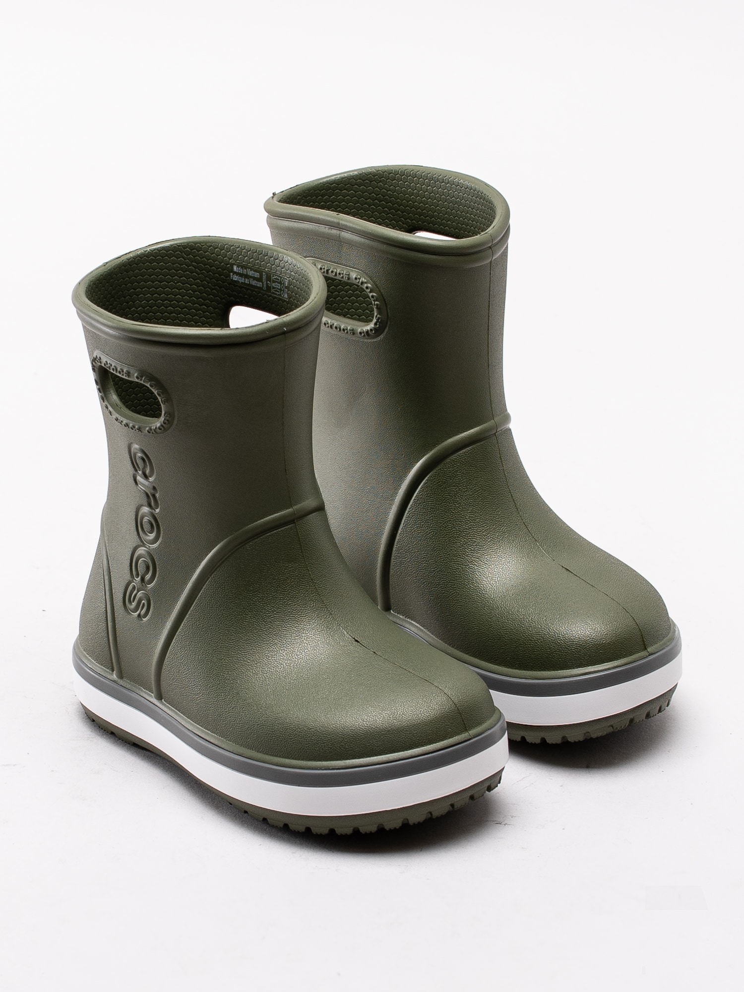 50193001 Crocs Crocband Rain Boot K 205827-3TF mörkgröna gummistövlar med prälgad logga-3