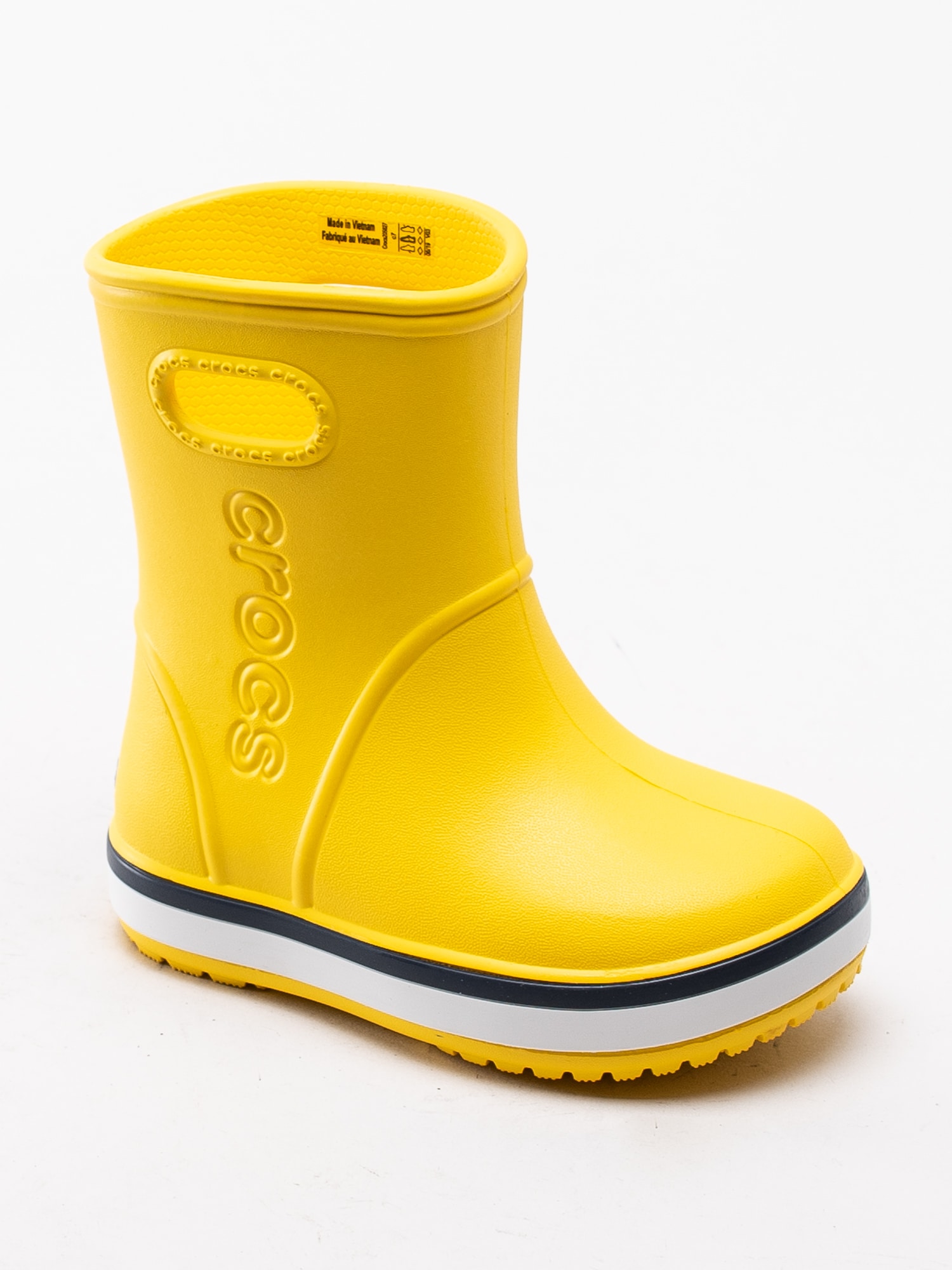 50193002 Crocs Crocband Rain Boot K 205827-734 gula gummistövlar med prälgad logga-1