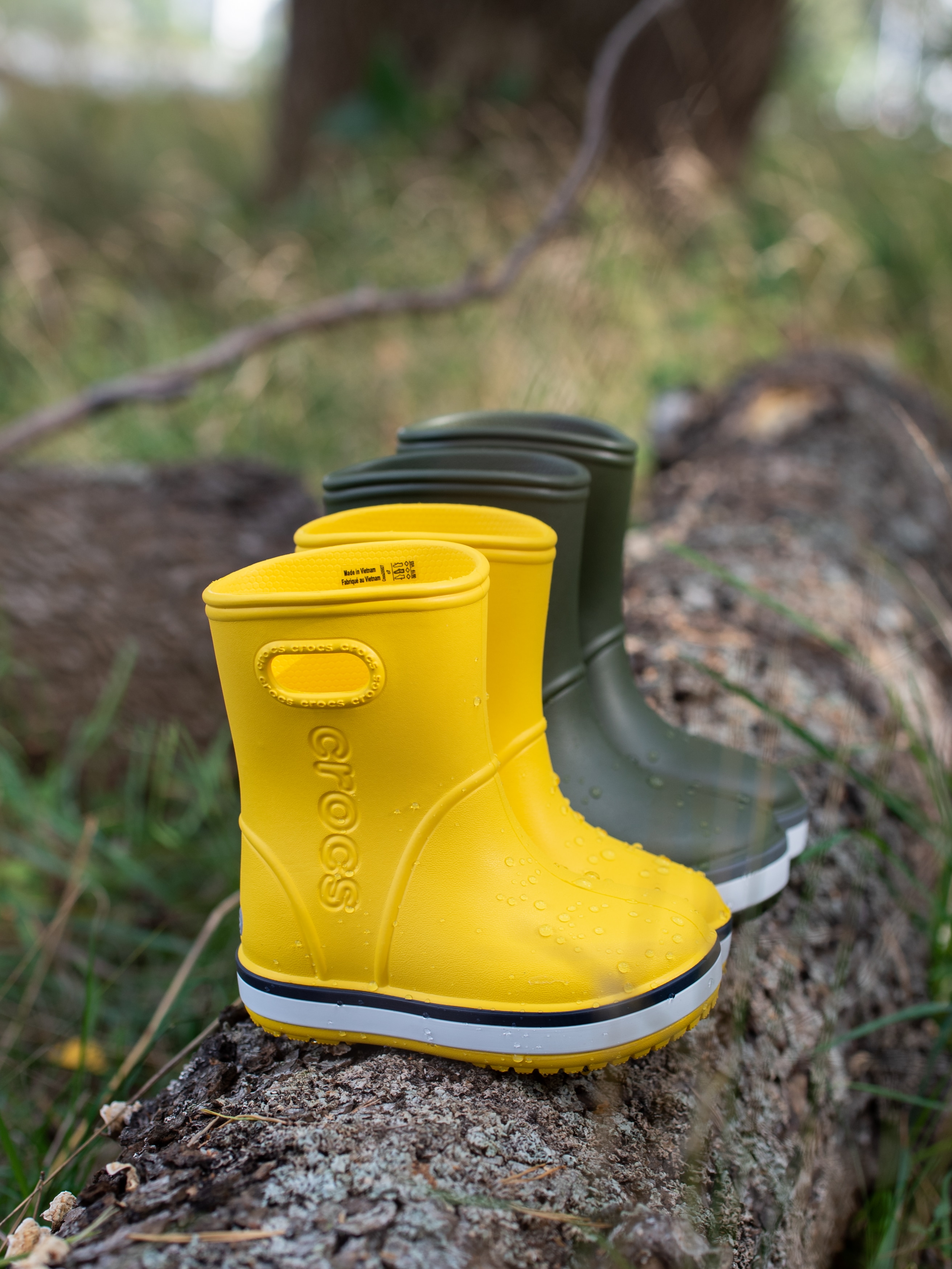 50193002 Crocs Crocband Rain Boot K 205827-734 gula gummistövlar med prälgad logga-6