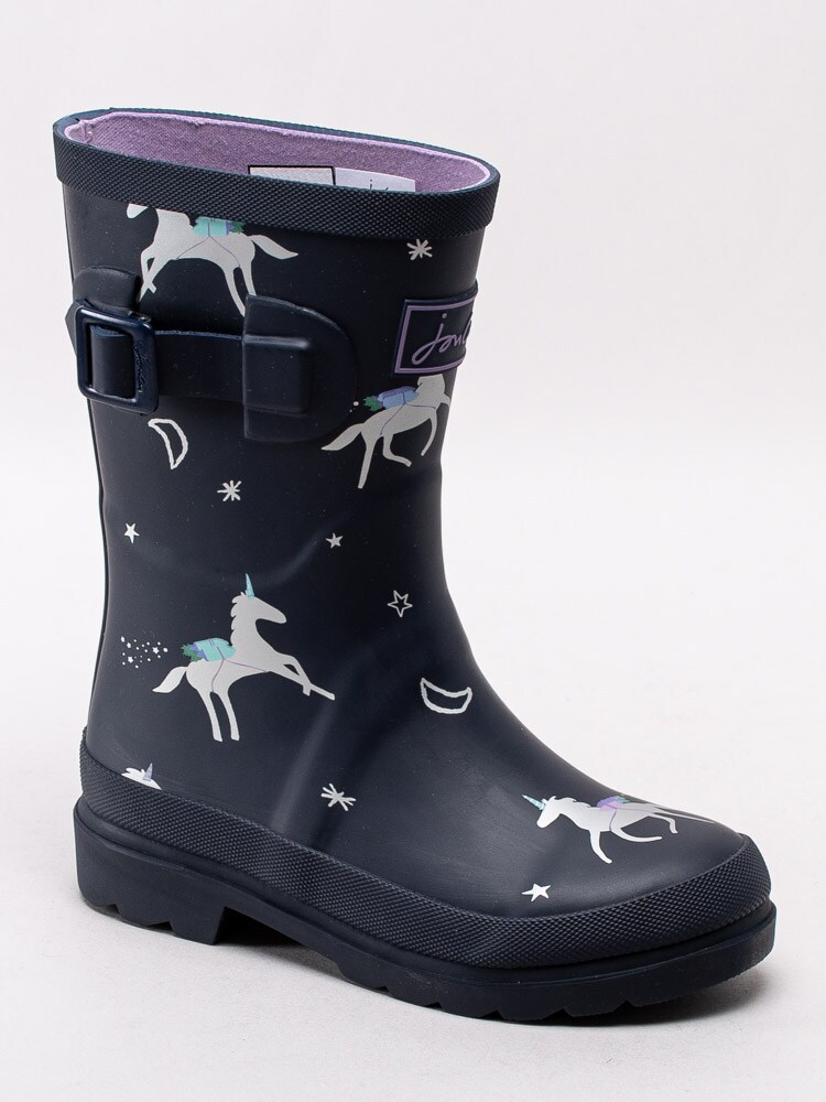 50201022 Joules Junior Welly Print 205214 Mörkblå gummistövlar med enhörningar-1