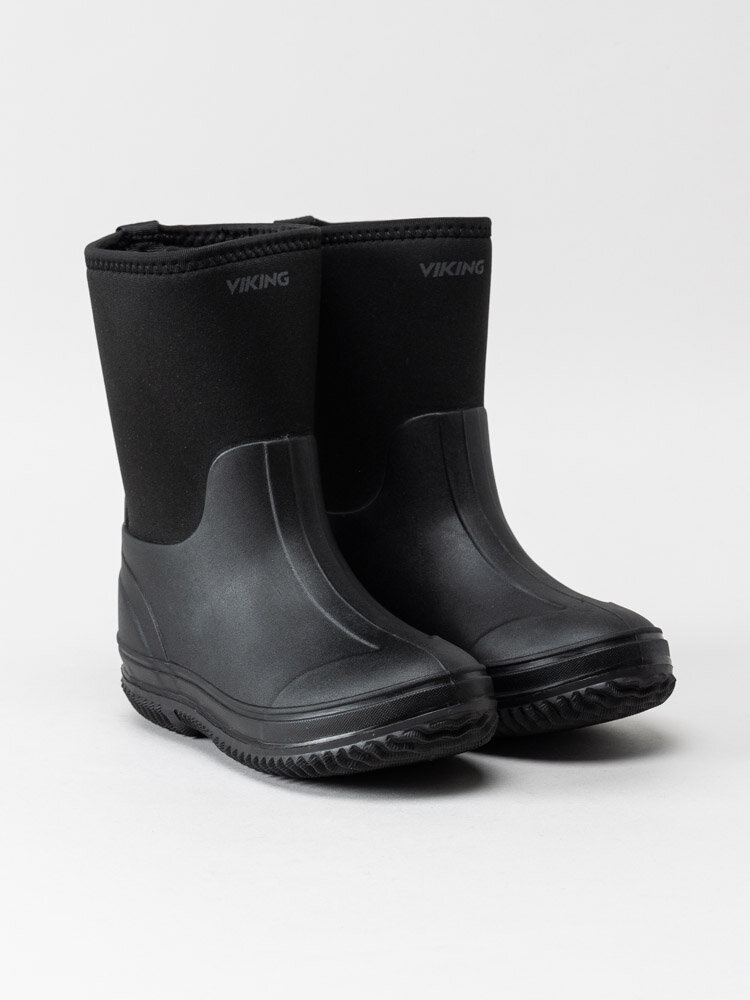 Viking Footwear - Slush - Svarta gummistövlar med neoprenskaft