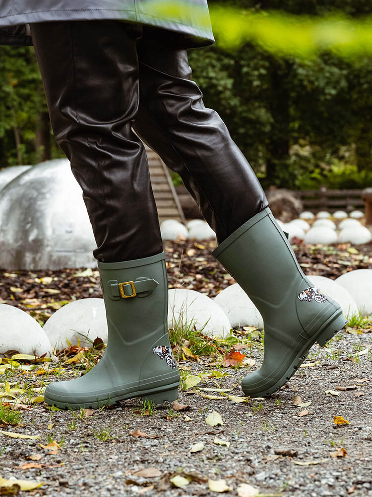 Molly Welly - Gröna gummistövlar med fjärilsmotiv