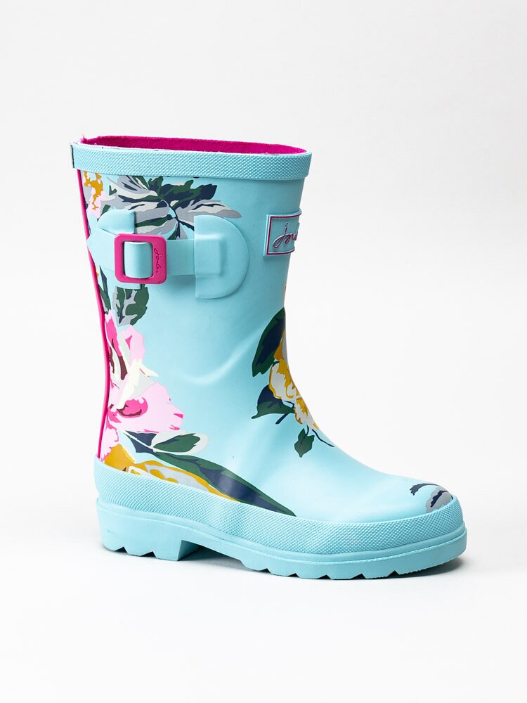 Joules Ltd - JNR Welly Print - Turkosa gummistövlar med blommotiv