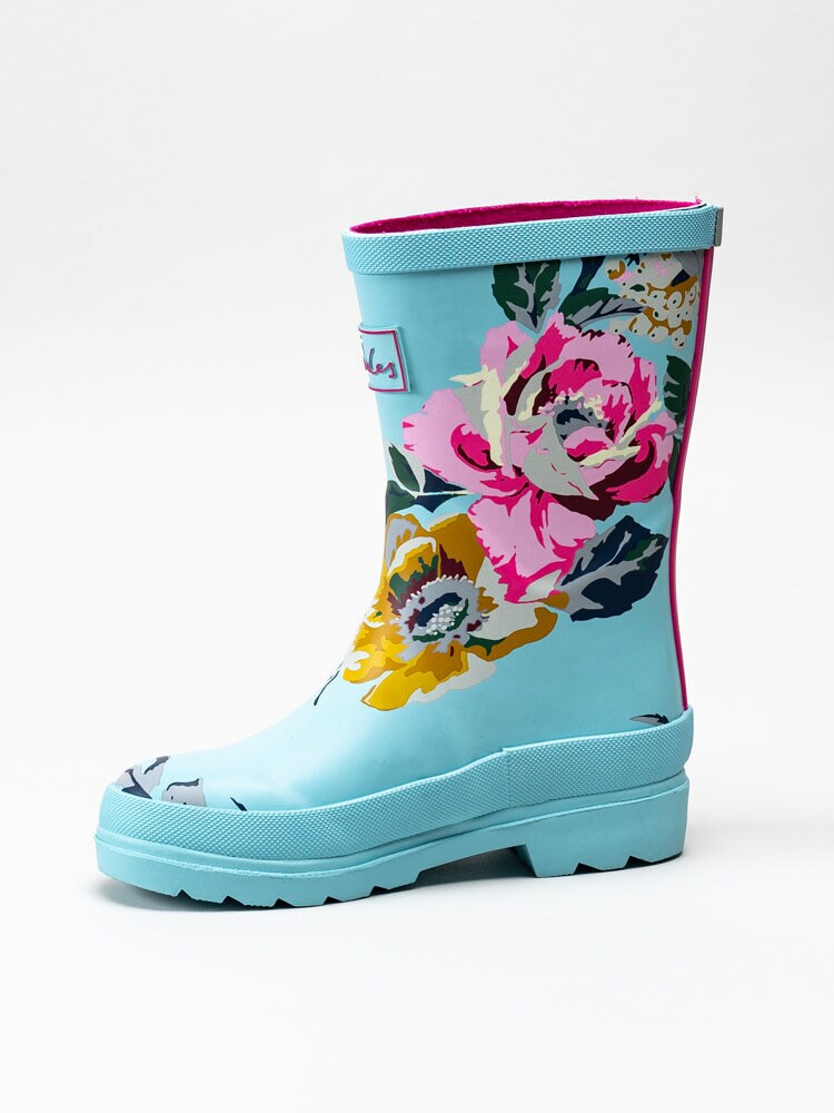 Joules Ltd - JNR Welly Print - Turkosa gummistövlar med blommotiv