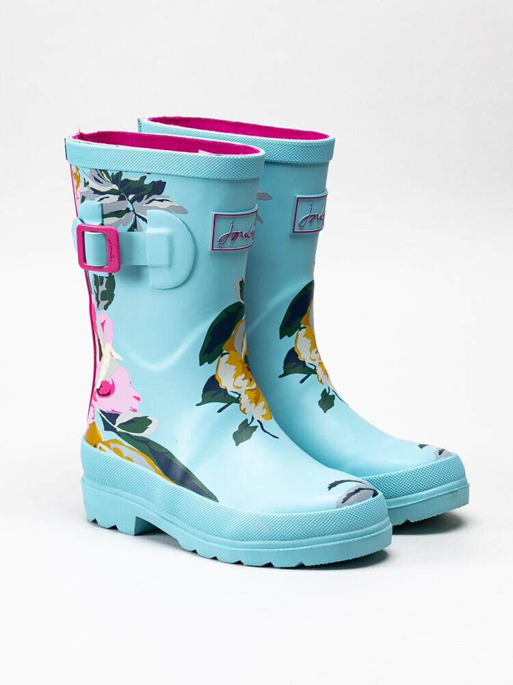 Joules Ltd - JNR Welly Print - Turkosa gummistövlar med blommotiv